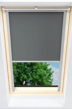 Lysel - Qualittsdachfensterrollo abdunkelnd hellgrau