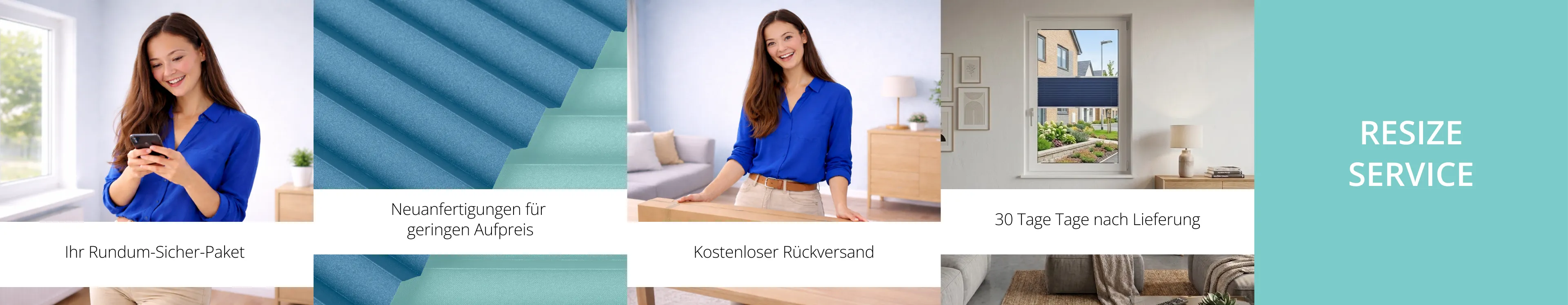 ReSize Service Banner für Ihr Plissee