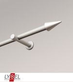 silber matt Vorschau Spitze #1G von Lysel - Gardinenstange mit Innenlauf silber matt