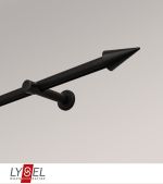 schwarz Vorschau Spitze #1G von Lysel - Gardinenstange mit Innenlauf schwarz