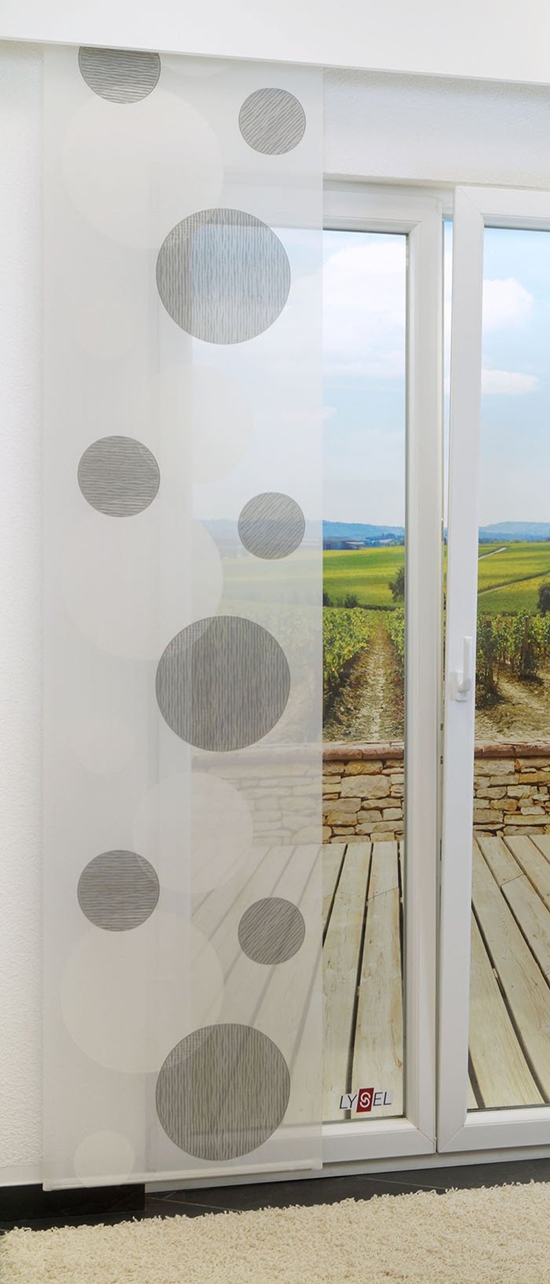 Flchenvorhang 245cm x 60cm, mit Motiv Spheres