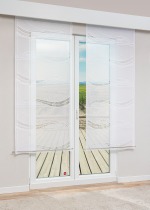 reinweiß Vorschau Plauener Spitze® - exklusive Schiebegardine Gabiria #1W in Reinweiß reinweiß