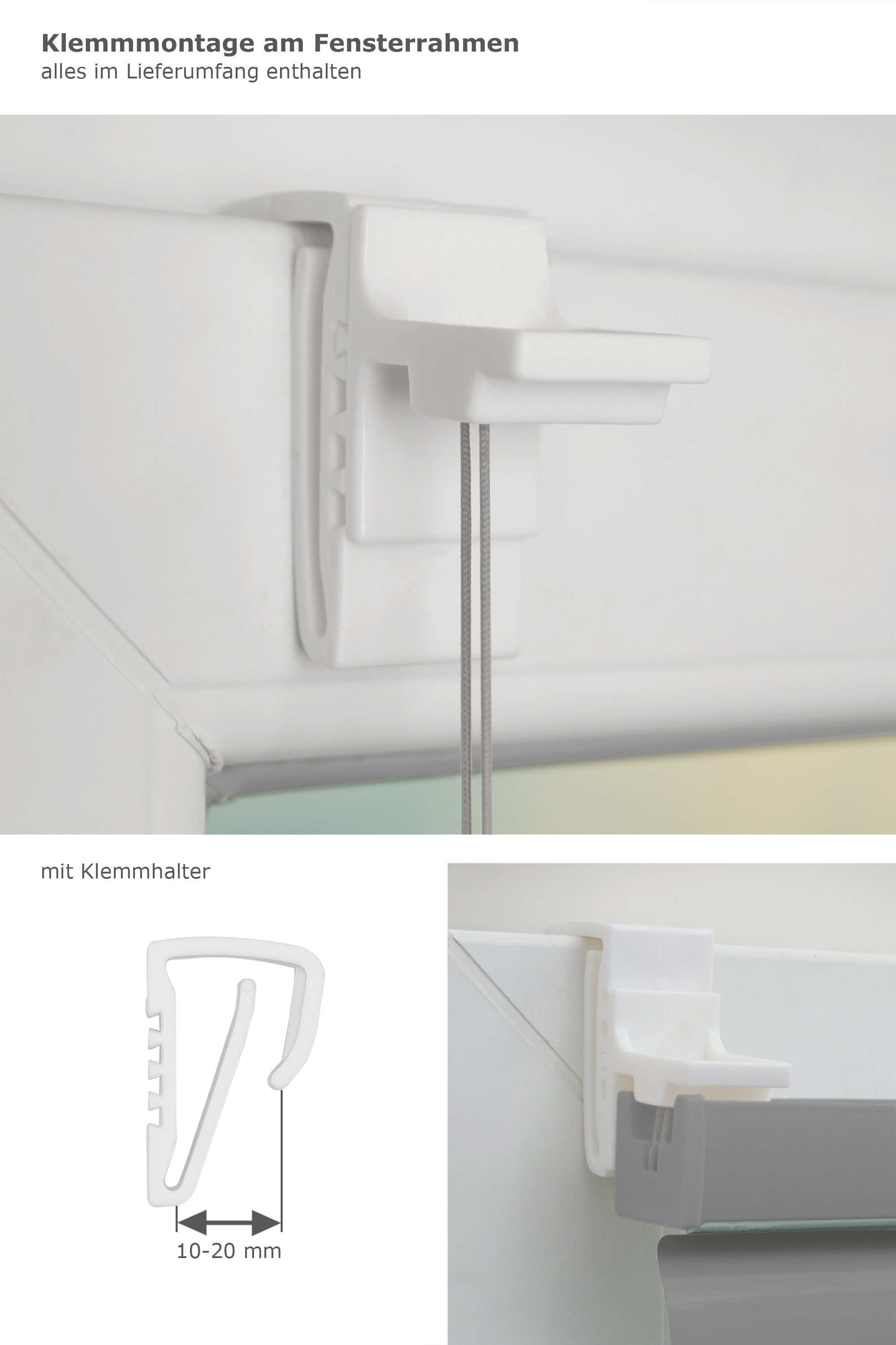 AluJalousie 25mm klemmen verspannt easyfix Glasleiste ohne bohren