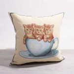 mehrfarbig Vorschau Gobelinkissen Kaffeekränzchen #0Q mehrfarbig