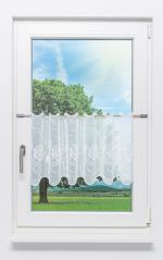 weiß Vorschau Rosentraum #1W - Scheibengardine Plauener Spitze® weiß