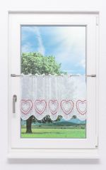 karminrot Vorschau Herzstück #1W - Scheibengardine Plauener Spitze® karminrot