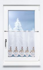 braun Vorschau Scheibengardine Plauener Spitze® - Rehkitz beim Vogelhaus #1W braun braun