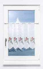 rot Vorschau Scheibengardine Plauener Spitze® - Rotkehlchen auf einem Zweig #1W rot rot