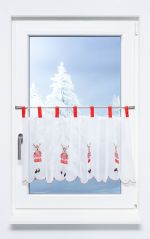 rot Vorschau Weihnachtselch #1W - Scheibengardine Lysel rot