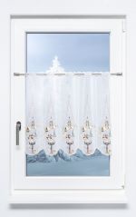 braun-beige Vorschau Scheibengardine Plauener Spitze® - Winterglanz #1W in Braun-Beige braun-beige