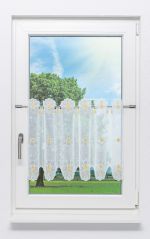 sonngelb Vorschau Sommerblüte #1W - Scheibengardine Plauener Spitze® sonngelb