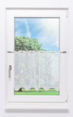 perlweiß Vorschau Blumenreich #1W - Scheibengardine Plauener Spitze® perlweiß