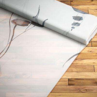 Unikko #3L von Lysel - Gardinenstoff in platingrau