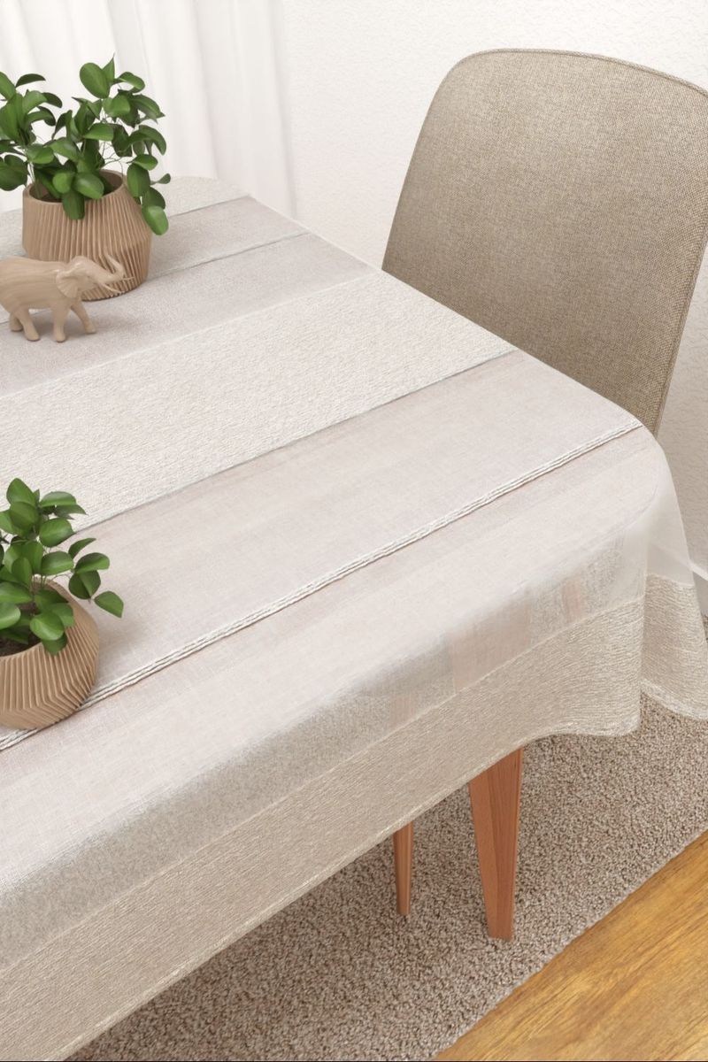 Tischdecke eckig in Beige