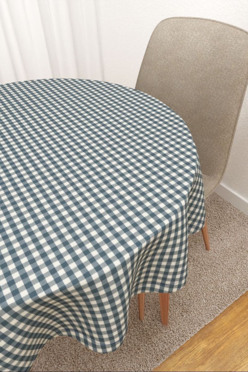 Tischdecke rund in blau