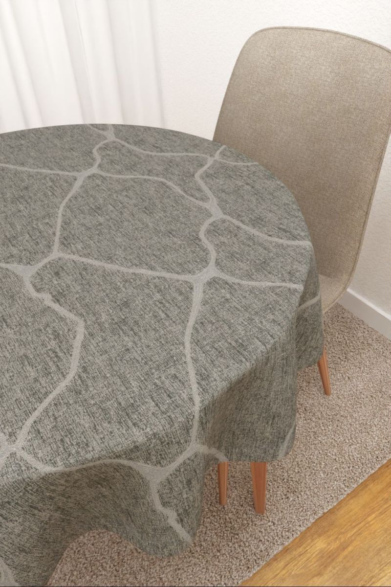 Tischdecke rund in Grau