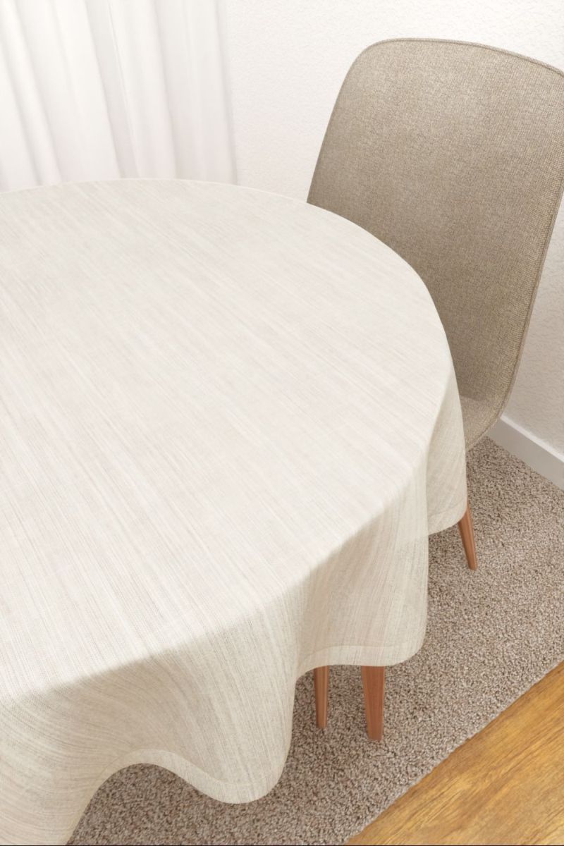 Tischdecke rund in beige