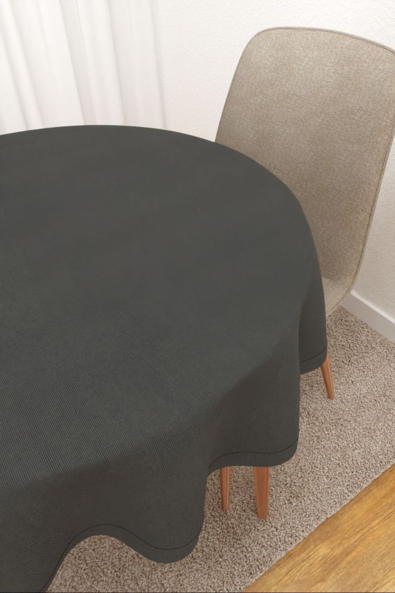 Tischdecke rund in schwarz