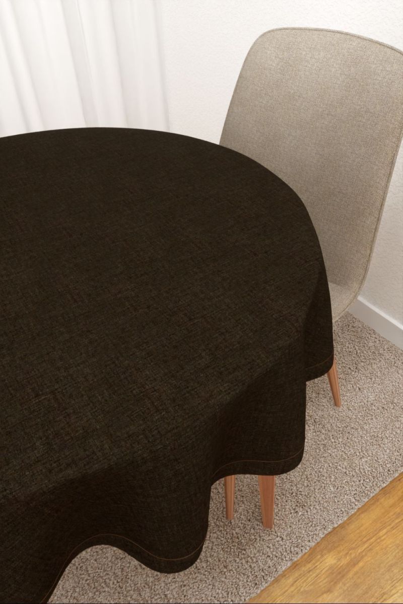 Tischdecke rund in braun