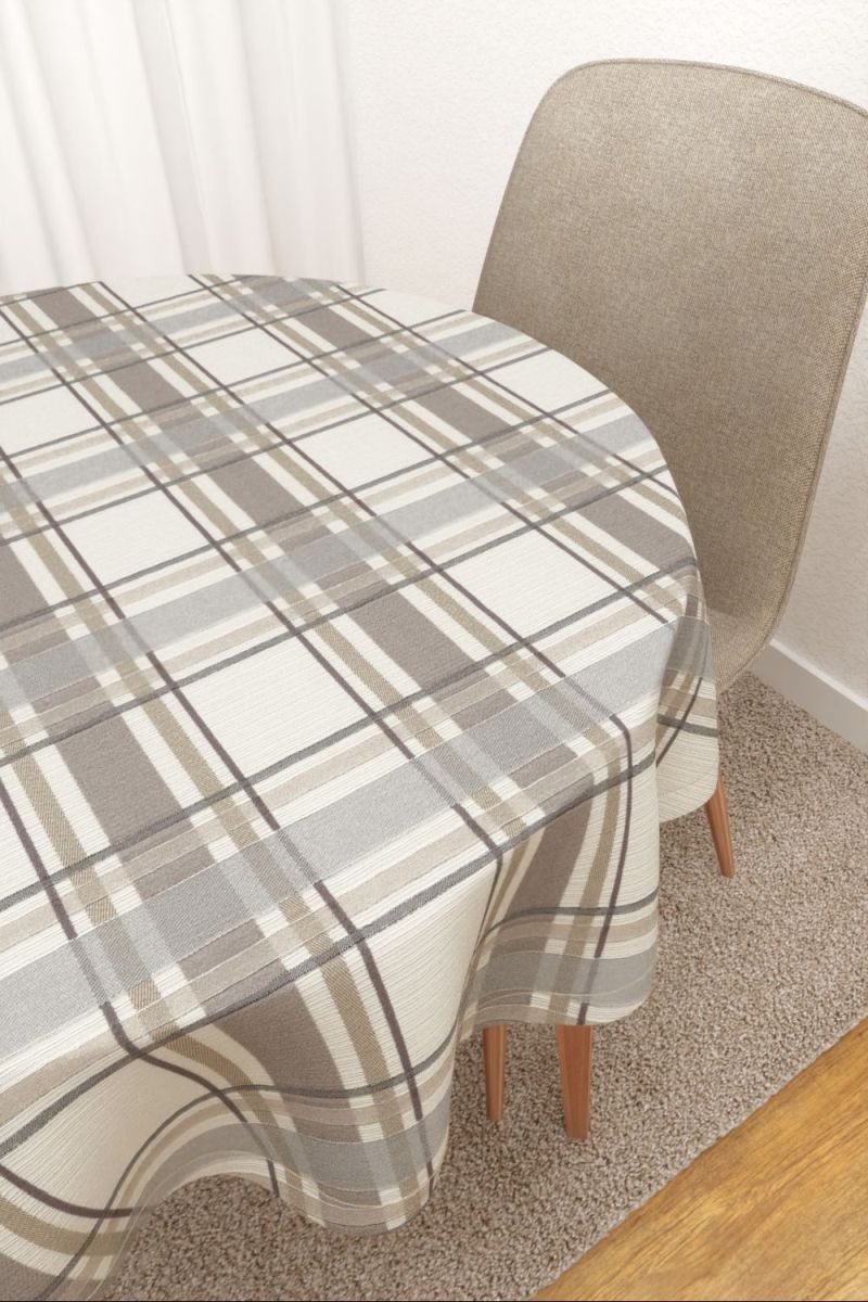 Tischdecke rund in beige