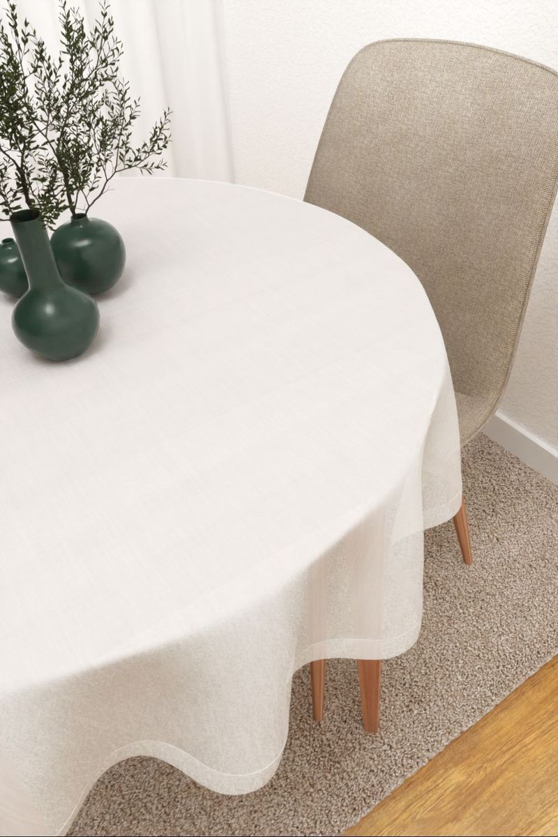 Tischdecke rund in Wei