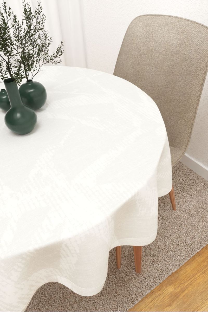 Tischdecke rund in Wei