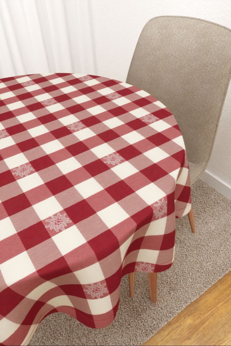 Tischdecke rund in Rot