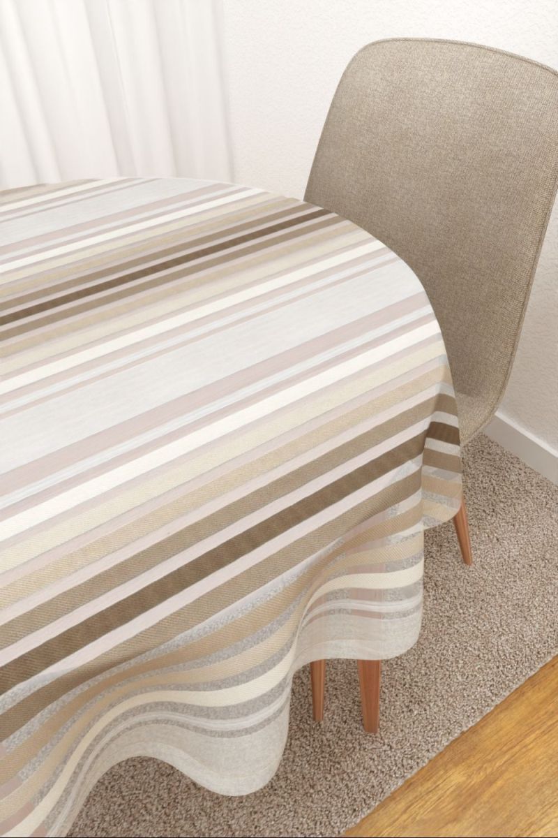 Tischdecke rund in beige
