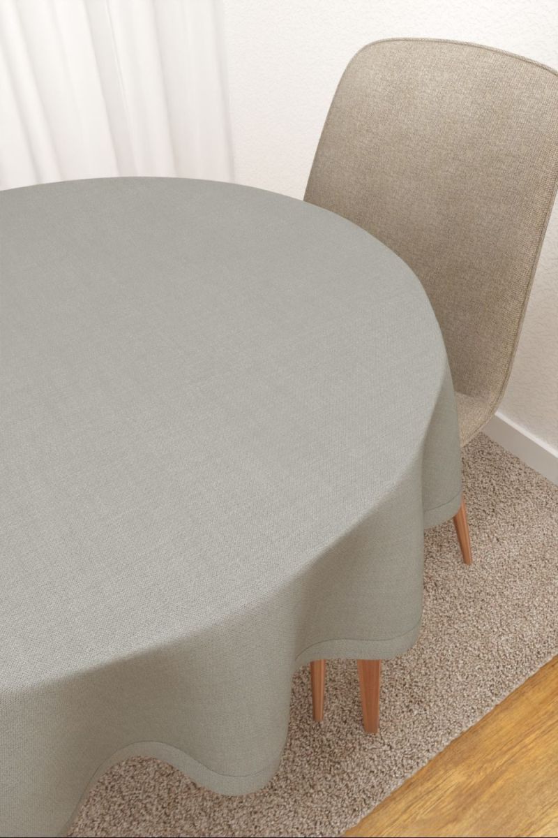 Tischdecke rund in grau