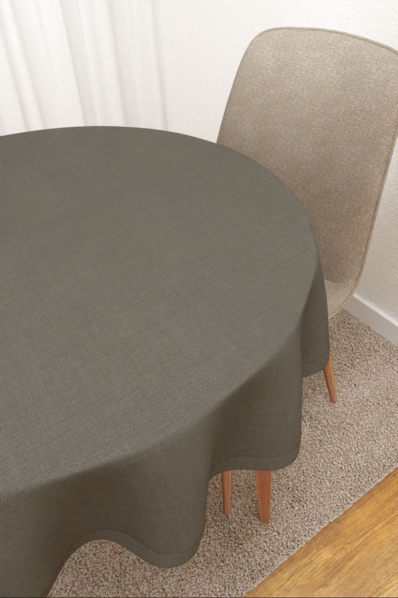Tischdecke rund in braun