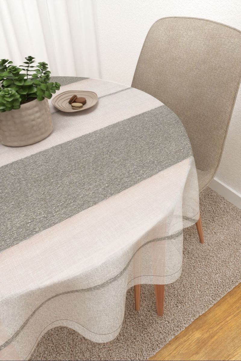 Tischdecke rund in Braun