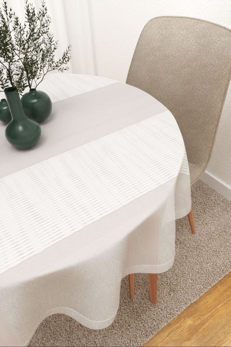 Tischdecke rund in Wei
