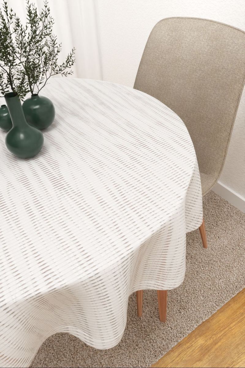 Tischdecke rund in Wei