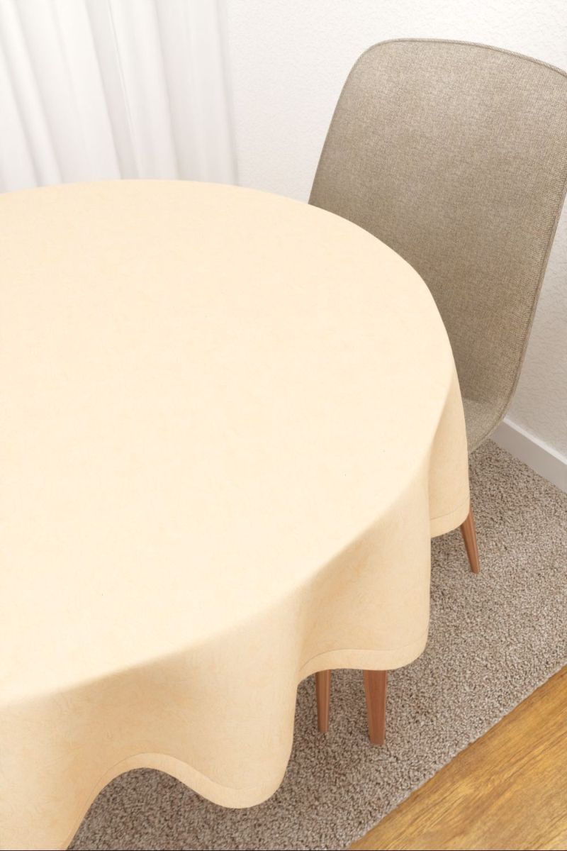 Tischdecke rund in beige