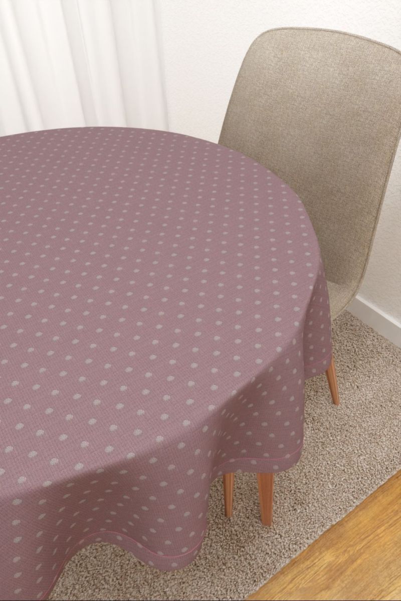 Tischdecke rund in rosa