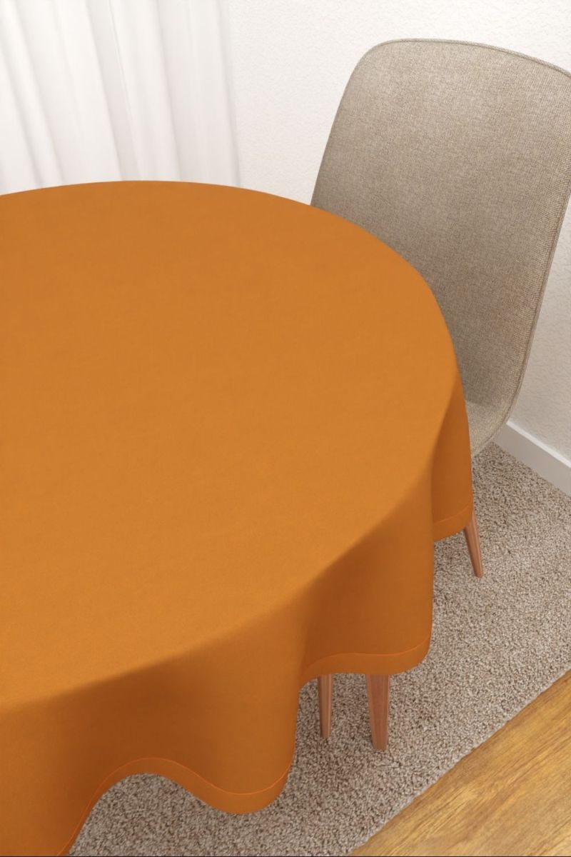 Tischdecke rund in Orange