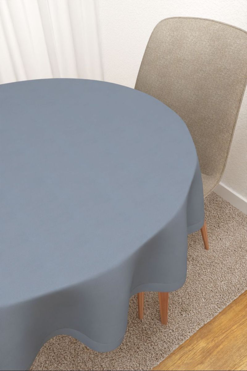 Tischdecke rund in blau