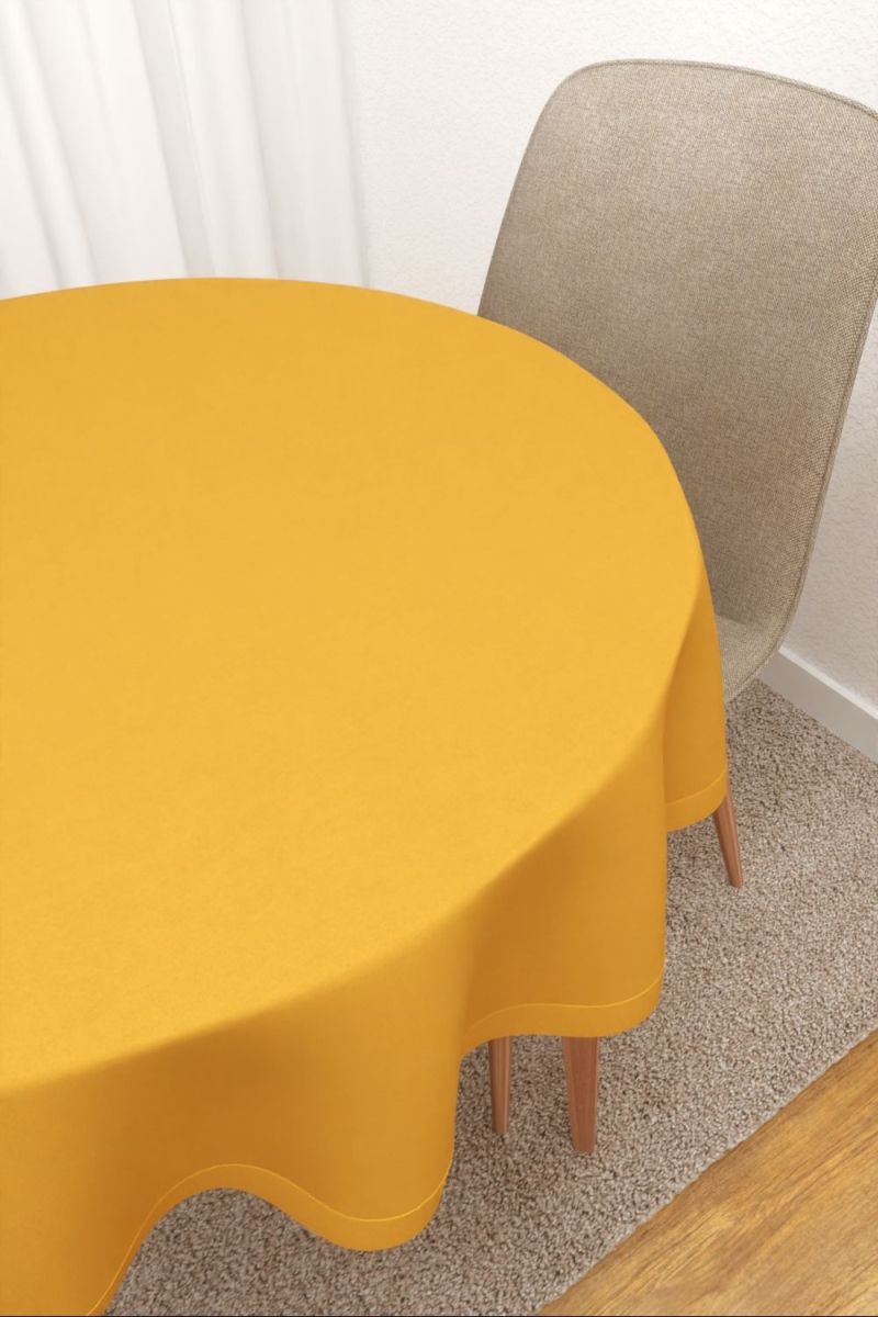 Tischdecke rund in Gelb