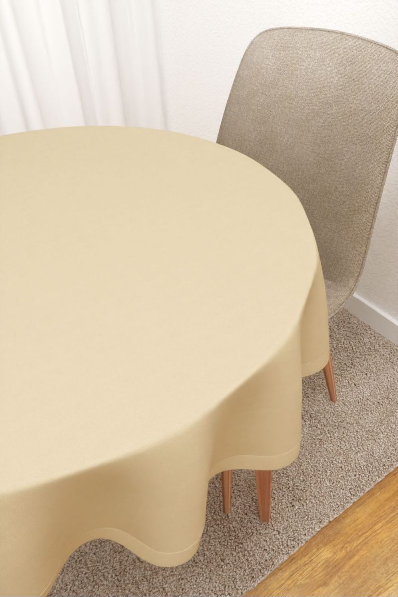 Tischdecke rund in Beige