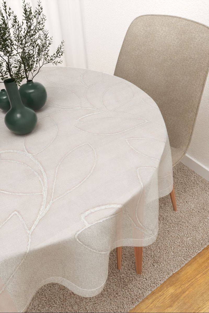 Tischdecke rund in Wei