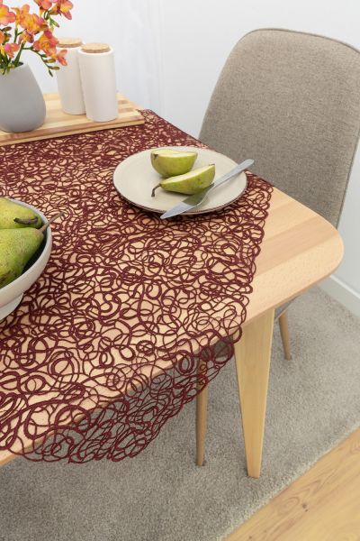 Riona #1W Plauener Spitze - Tischdecke in Rot
