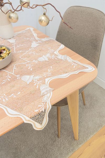 Adventsfunkeln #1W Plauener Spitze - ovale Tischdecke in Gold