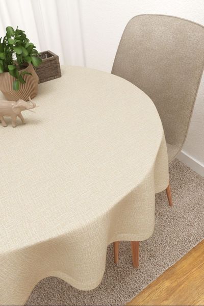 Bavicora  #3J von Lysel - Tischdecke rund in beige