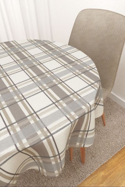 Chicayan #3J von Lysel - Tischdecke rund in beige