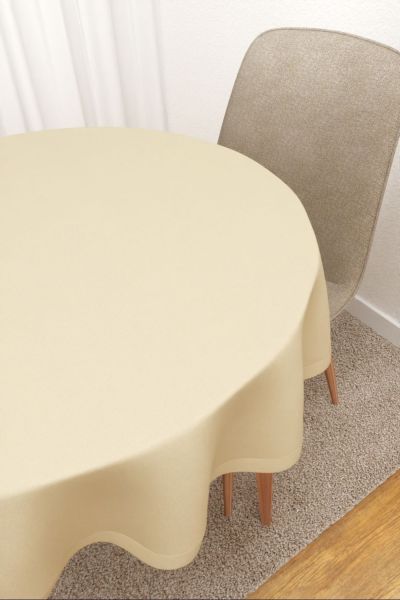 Eliane #3J von Lysel - Tischdecke rund in beige
