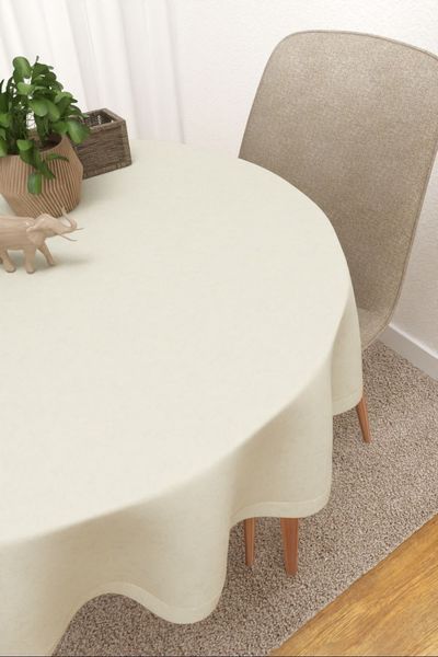 Mazapil #3J von Lysel - Tischdecke rund in beigegrau