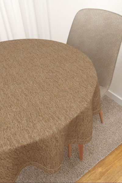 Mazatlan #3J von Lysel - Tischdecke rund in braunbeige