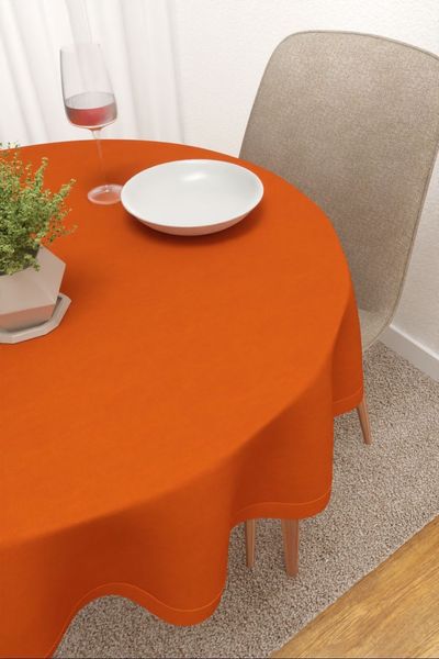 Milot #3J von Lysel - Tischdecke rund in gelborange