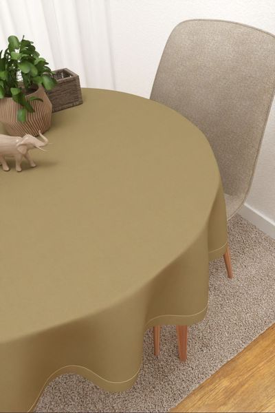 Milot #3J von Lysel - Tischdecke rund in graubeige