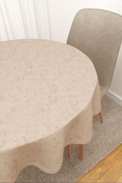 Rosebud #3J von Lysel - Tischdecke rund in beige